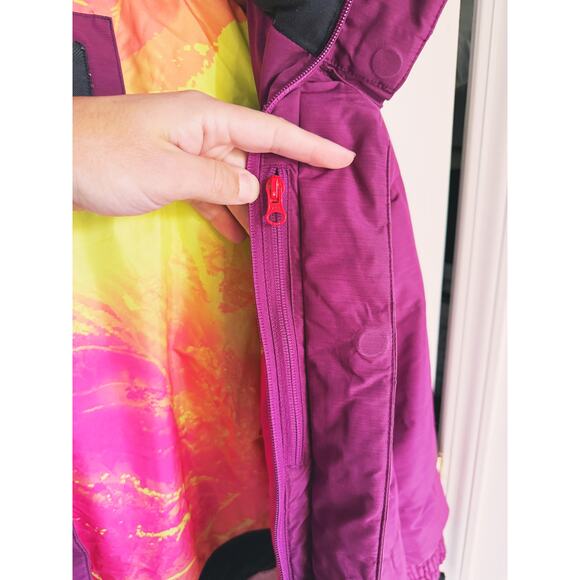 Oakley Full Zip Snowboarding Parka Fur Hood Ski Coat Medium Pink - Picture 10 of 12